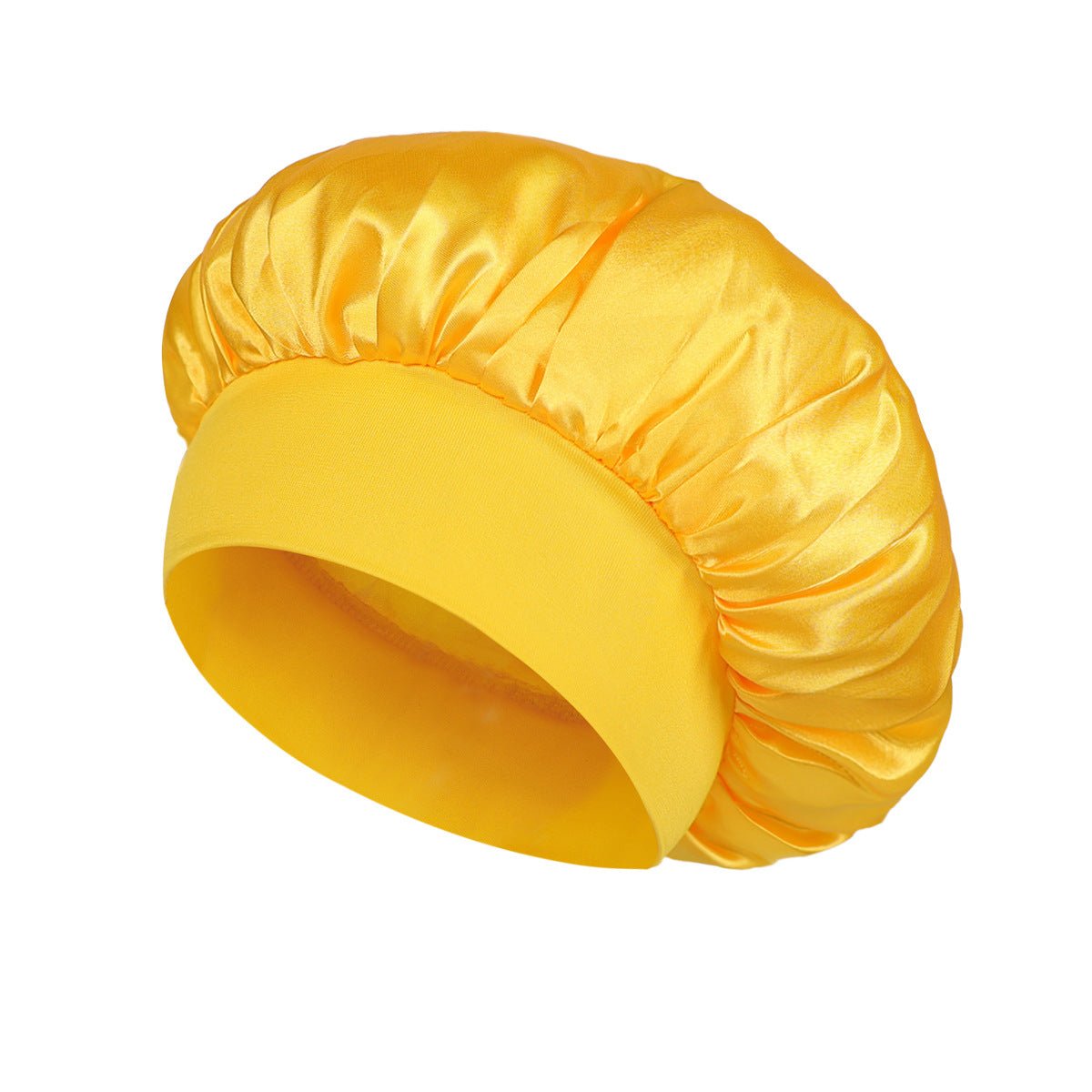 Solid Color Bath Cap Adult Fashion Satin Wide Brim Sleep Cap for Women Chemotherapy Hair Care - UrbanNest Co