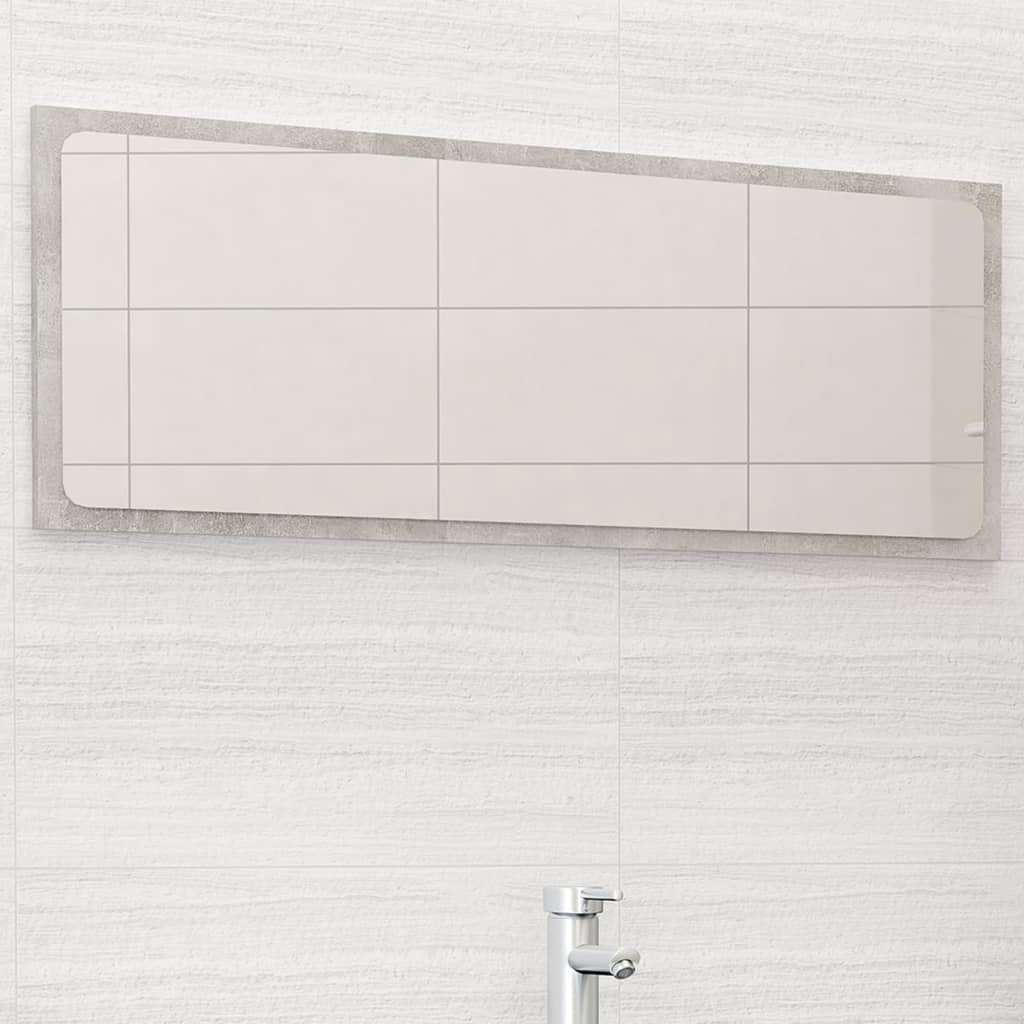 NNEVL Bathroom Mirror Concrete Grey 100x1.5x37 cm Chipboard - UrbanNest Co