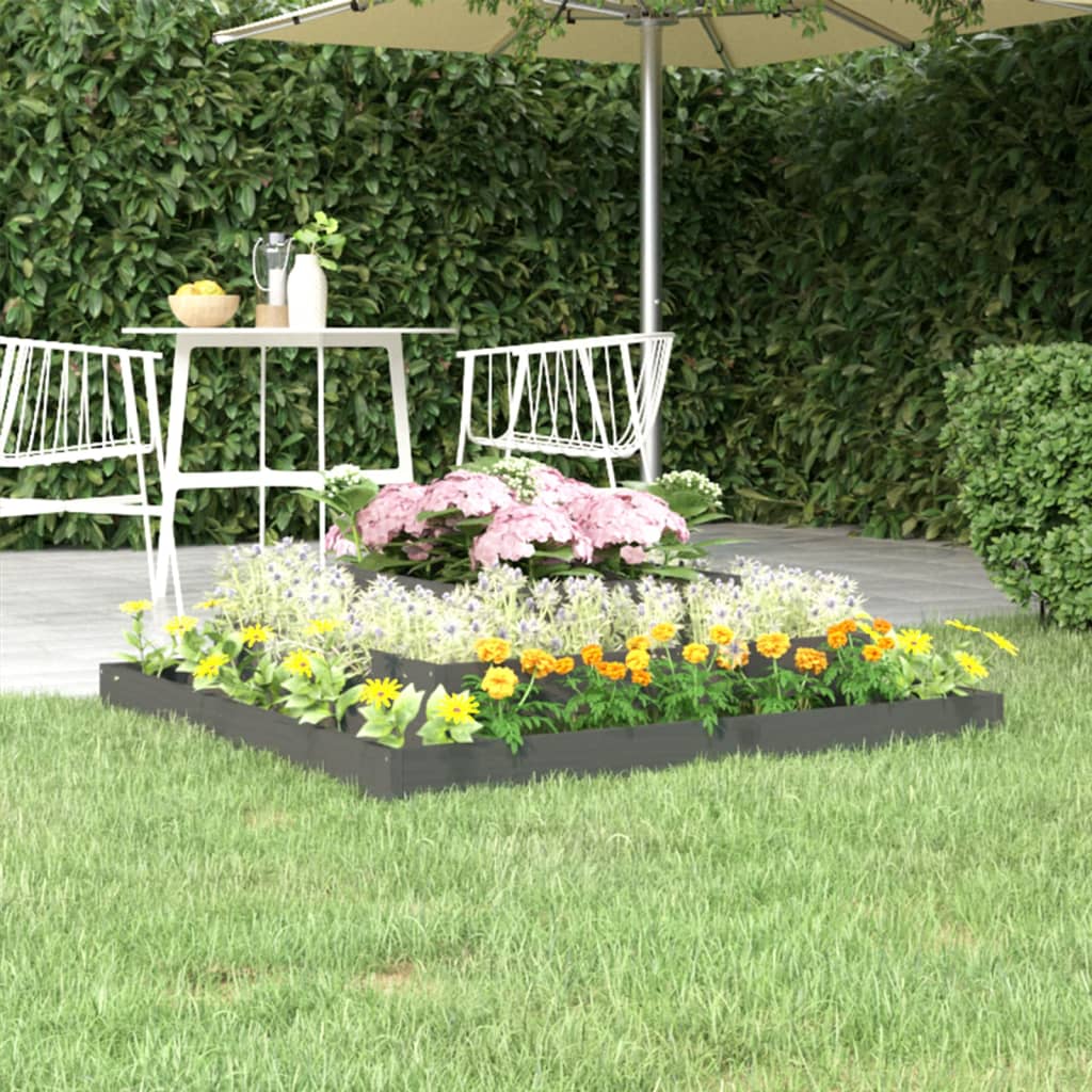 NNEVL Planter Grey 110x110x27 cm Solid Wood Pine - UrbanNest Co