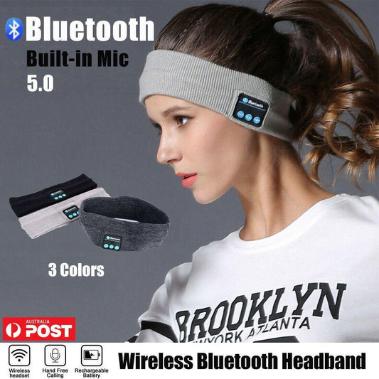 Wireless Bluetooth Headband Earphone Stereo Sport Headphone Headset Sleep New - UrbanNest Co