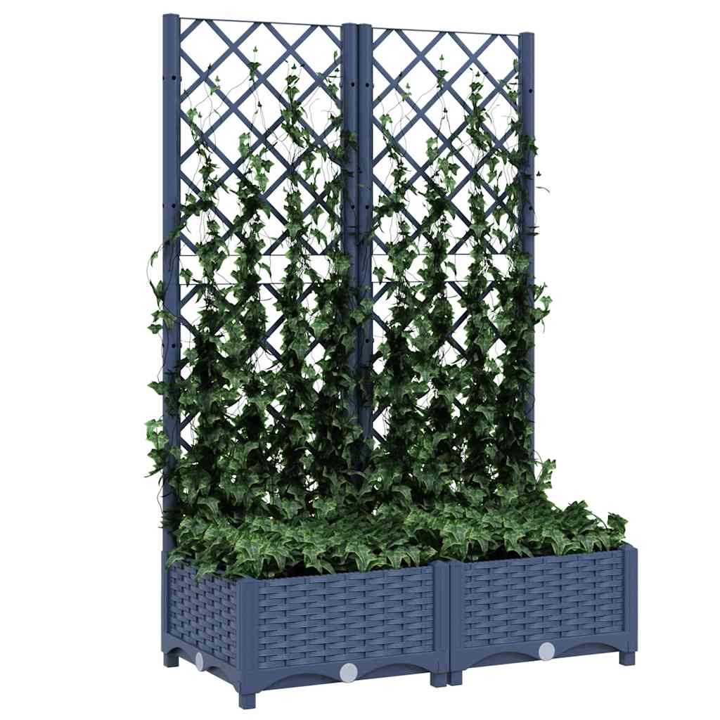 NNEVL Garden Planter with Trellis Blue Grey 80x40x121.5 cm PP - UrbanNest Co
