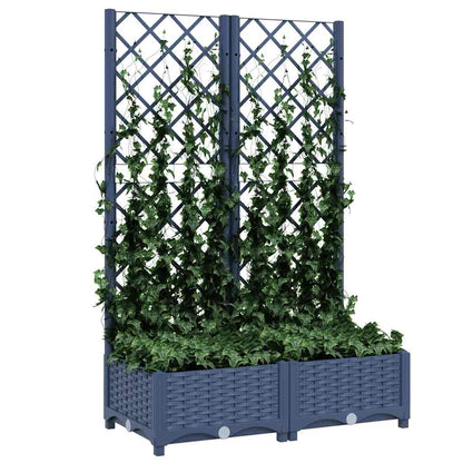 NNEVL Garden Planter with Trellis Blue Grey 80x40x121.5 cm PP - UrbanNest Co