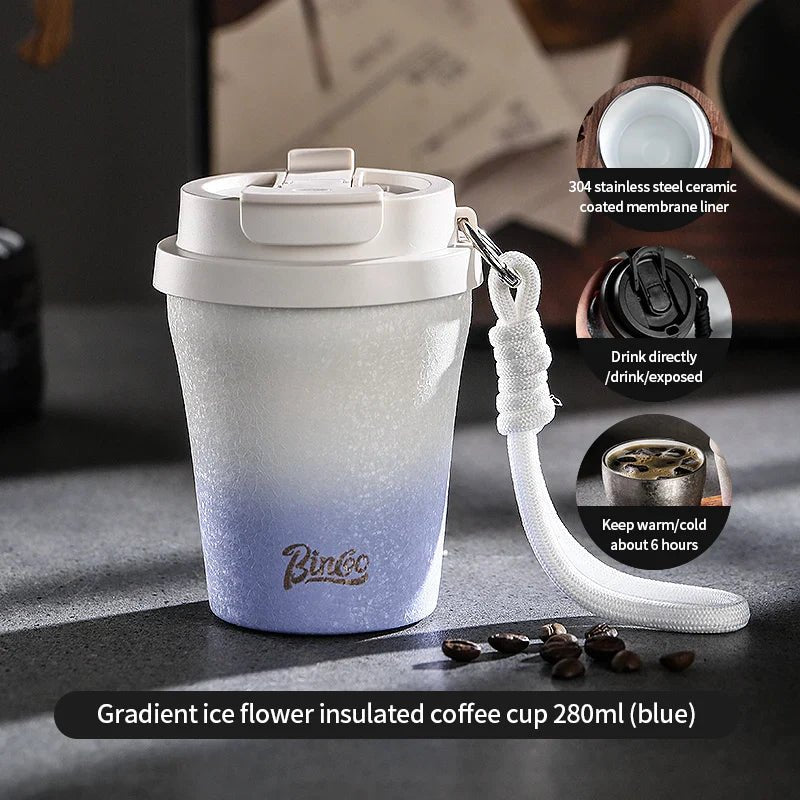 280ml Double Wall Ceramic Lined Travel Mug Car - UrbanNest Co