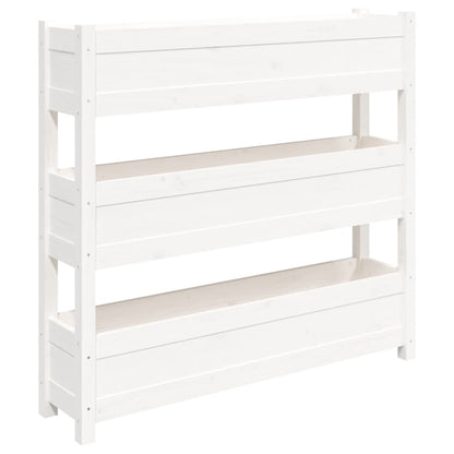 NNEVL Planter White 112x25x104.5 cm Solid Wood Pine - UrbanNest Co