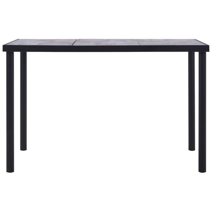 NNEVL Dining Table Black and Concrete Grey 160x80x75 cm MDF - UrbanNest Co