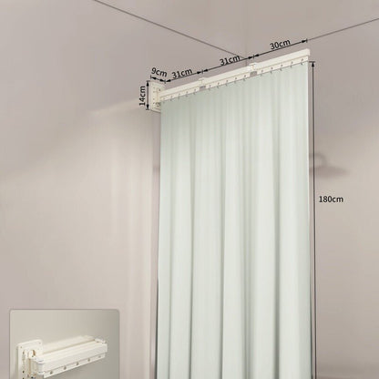 Foldable Shower Curtain Set, Invisible Waterproof Polyester Shower Divider, Retractable for Wet & Dry Zone Separation. - UrbanNest Co