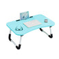 SOGA Blue Portable Bed Table Adjustable Foldable Bed Sofa Study Table Laptop Mini Desk with Notebook Stand Card Slot Holder Home Decor - UrbanNest Co