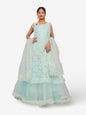 Pink Net Fabric Gown with Sequin Work by Shreekama - UrbanNest Co