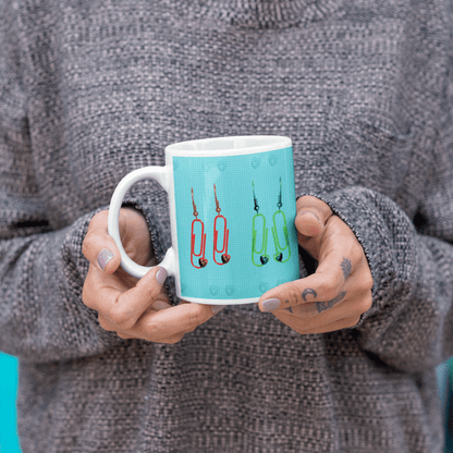 Retro 60's Paperclip Themed Ceramic Mug, Kitsch Mug | by Victory In Wellness - UrbanNest Co