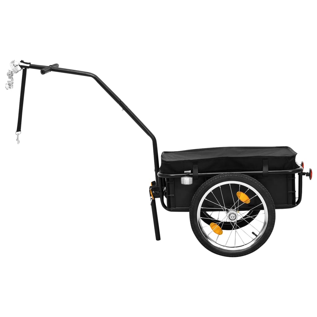 NNEVL Bike Cargo Trailer/Hand Wagon 155x60x83 cm Steel Black - UrbanNest Co