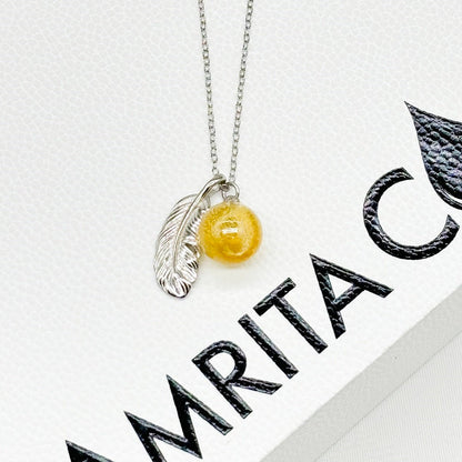 Sterling Silver Leave Aroma Necklace - Yellow | Energy & Healing | Diffuse on the go - UrbanNest Co