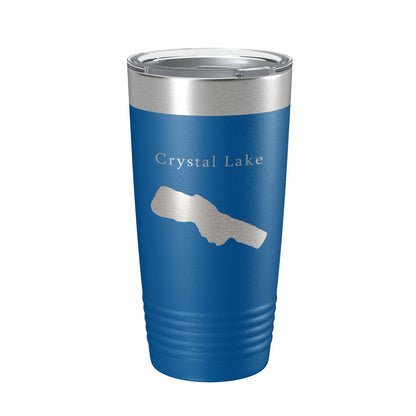 Crystal Lake Map Tumbler Travel Mug Insulated Laser Engraved Coffee Cup Michigan 20 oz - UrbanNest Co