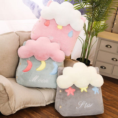 SOGA 2X Pink Cute Cloud Cushion Soft Leaning Lumbar Wedge Pillow Bedside Plush Home Decor - UrbanNest Co