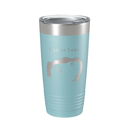Carter Lake Map Tumbler Travel Mug Insulated Laser Engraved Coffee Cup Iowa Omaha Nebraska 20 oz - UrbanNest Co