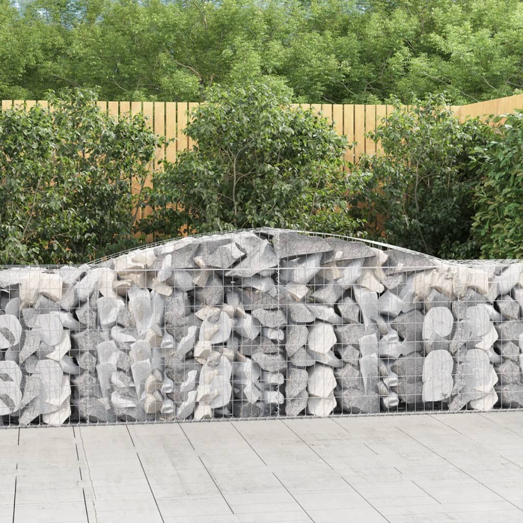 NNEVL Arched Gabion Baskets 5 pcs 400x50x80/100 cm Galvanised Iron - UrbanNest Co