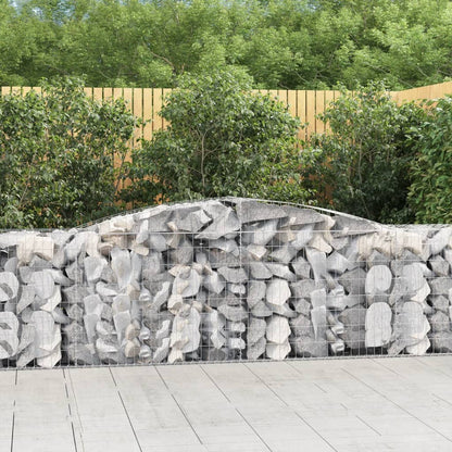 NNEVL Arched Gabion Baskets 5 pcs 400x50x80/100 cm Galvanised Iron - UrbanNest Co
