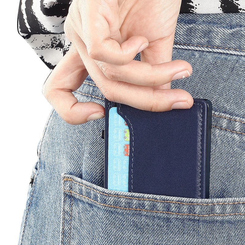 TOYFID Wallet With PU Leather Cover,Aluminum Alloy Pop Up Wallet Holder Card - UrbanNest Co