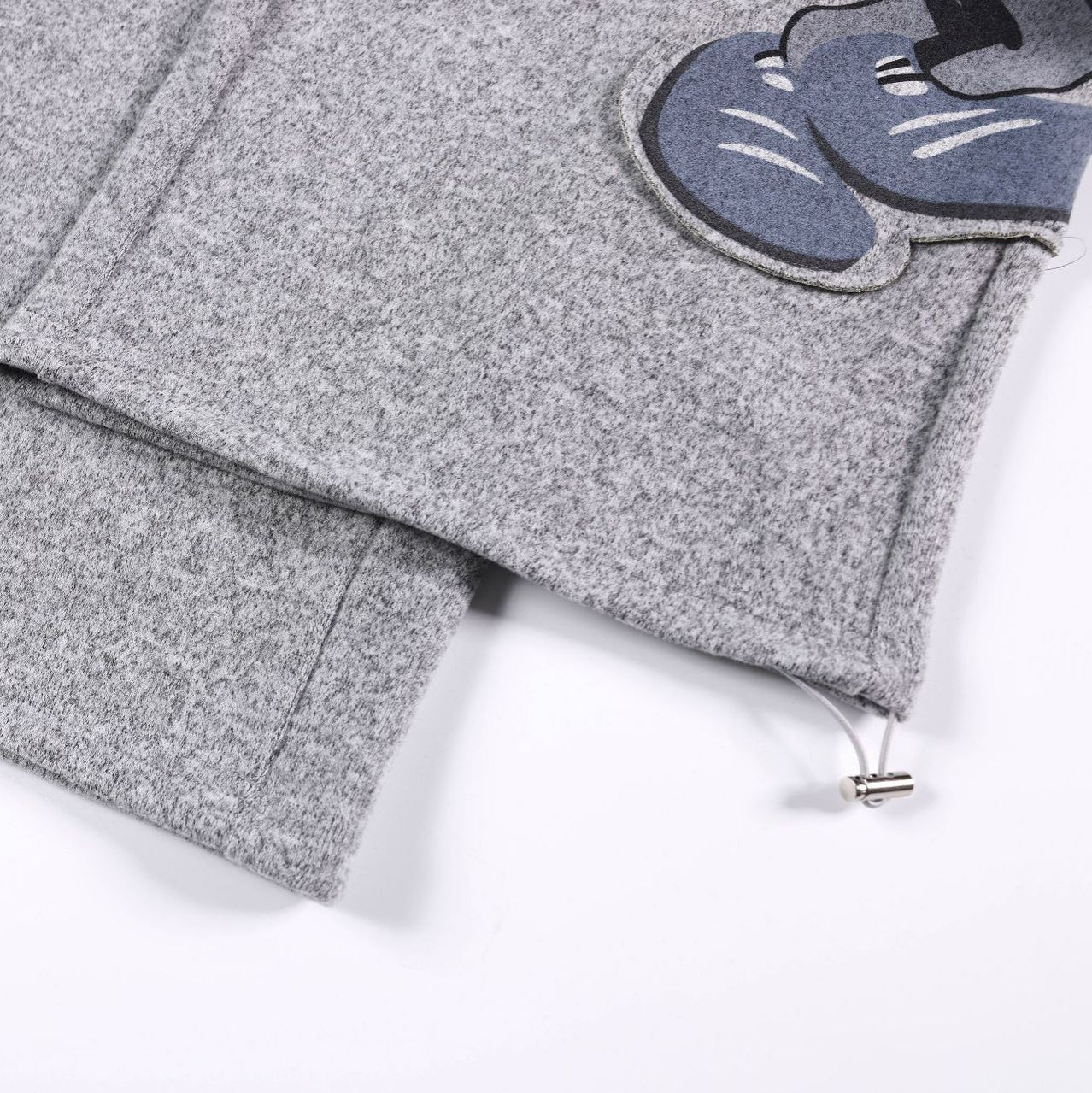 Cartoon Baseball Mouse Applique Sweatpants Loose Straight Leg Cuffed Casual Sport Long Pants Wholesale - UrbanNest Co