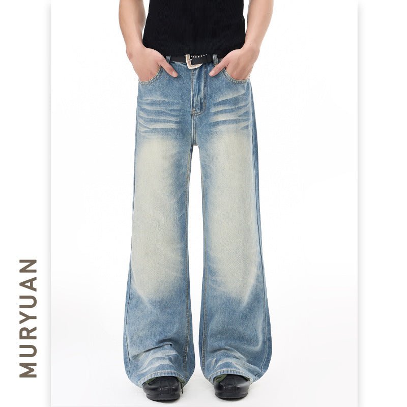 Style Wrinkle Catwhisker Flared Jeans for Men - UrbanNest Co