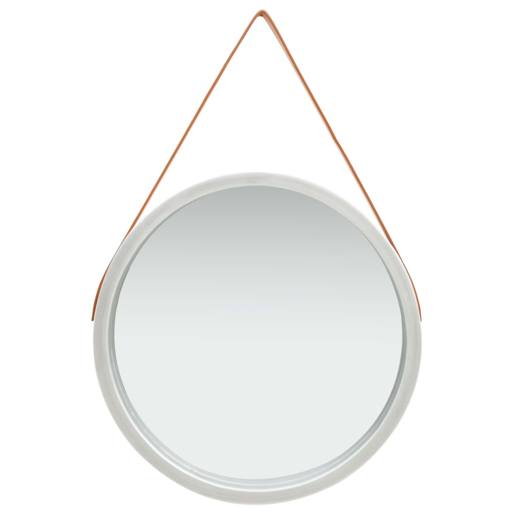 NNEVL Wall Mirror with Strap 60 cm Silver - UrbanNest Co