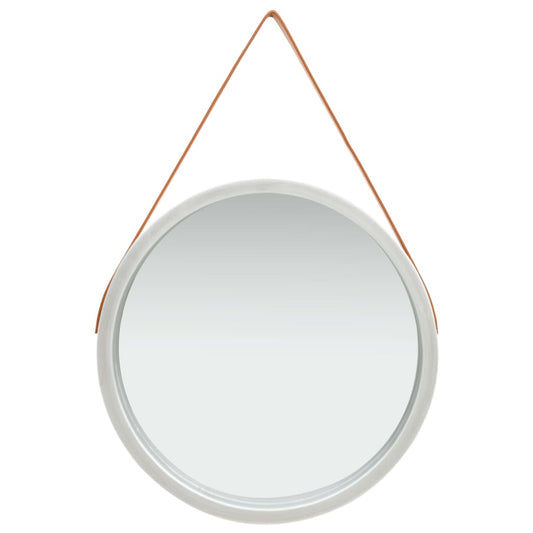NNEVL Wall Mirror with Strap 60 cm Silver - UrbanNest Co