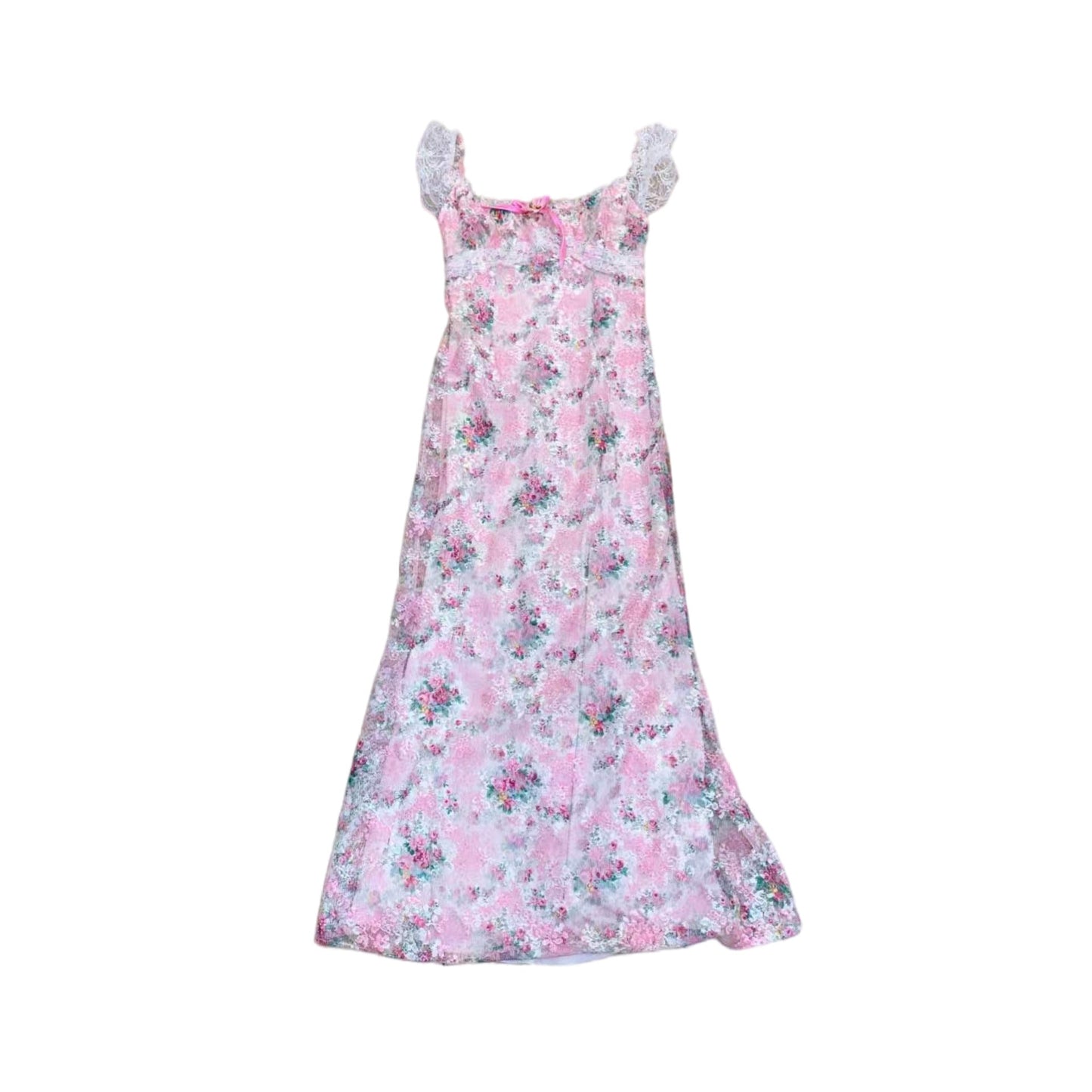 Rose Music Box Vintage Romantic Print Mermaid Dress Textured Print Dress - UrbanNest Co