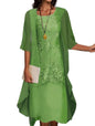 Elegant Lace Chiffon Dress Set - UrbanNest Co