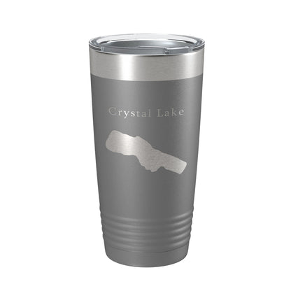 Crystal Lake Map Tumbler Travel Mug Insulated Laser Engraved Coffee Cup Michigan 20 oz - UrbanNest Co