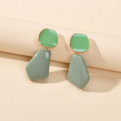 Y2k Style Trendy Candy Color Geometric Dangle Party Pierced Earrings Party Gift - UrbanNest Co