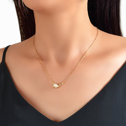 Exquisite Women Accessories Gold Chain Opal Dolphin Charm Necklace Gift Jewelry - UrbanNest Co