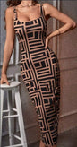 Allover Geo Print Tank Bodycon Dress - UrbanNest Co