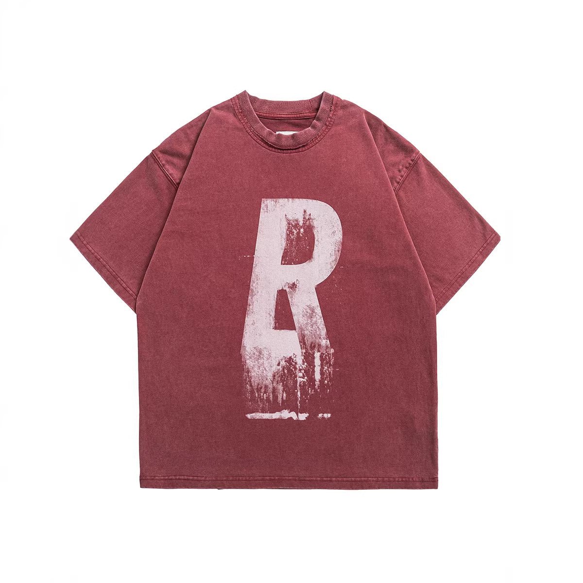 Washed vintage letter printed short sleeved T-shirt - UrbanNest Co