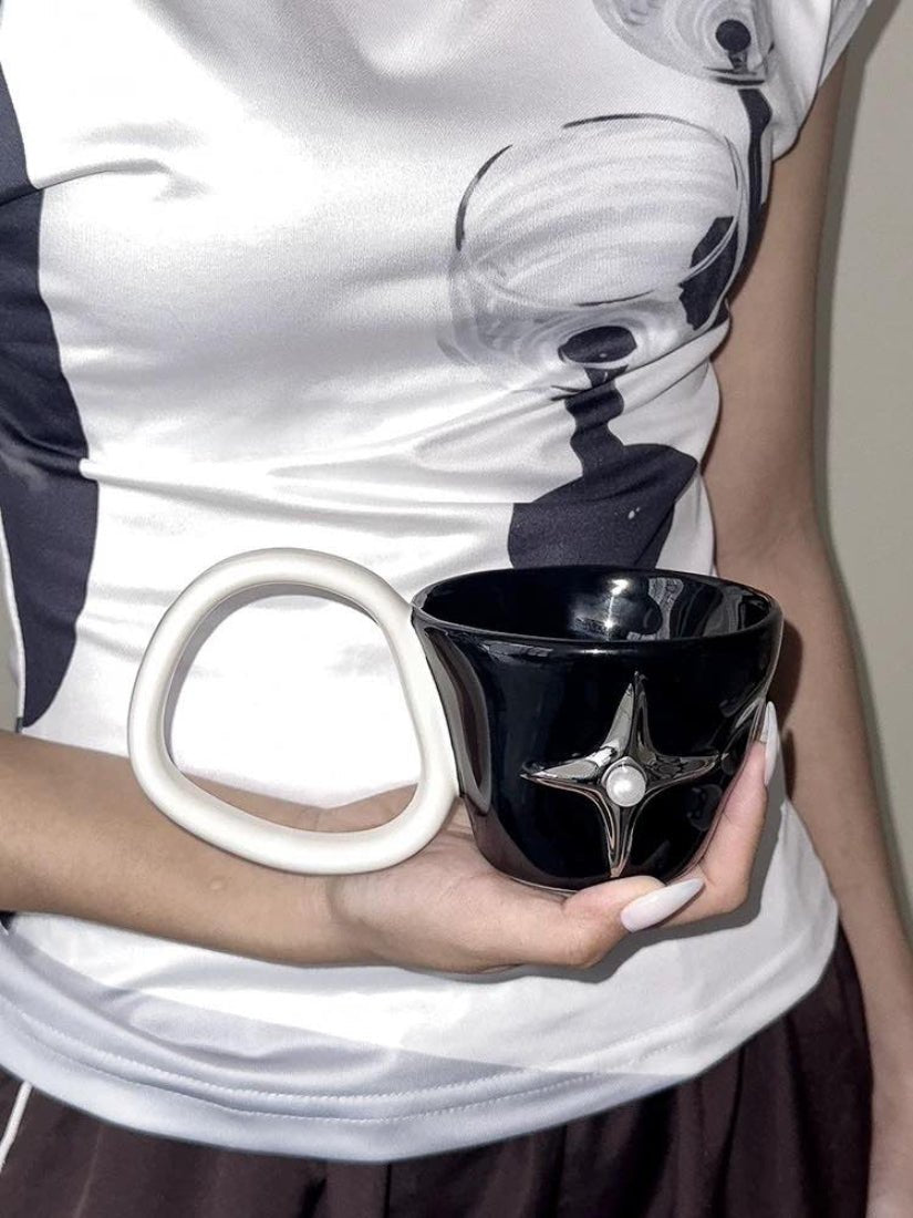 Handmade Ceramic Star Coffee Mug, Eclectic Tea Espresso Cup - UrbanNest Co