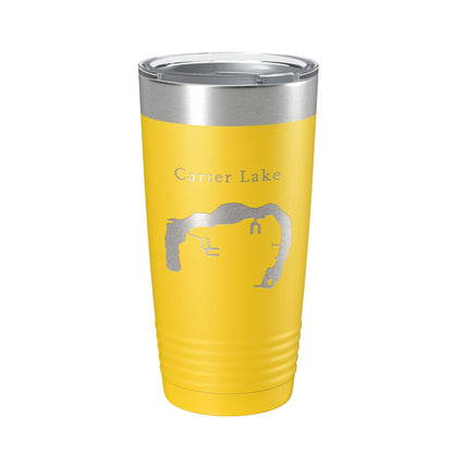 Carter Lake Map Tumbler Travel Mug Insulated Laser Engraved Coffee Cup Iowa Omaha Nebraska 20 oz - UrbanNest Co