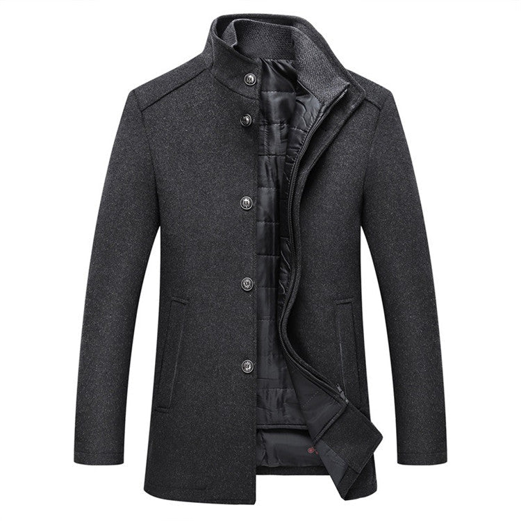 Winter Men Wool Jacket Slim Fit Thick Warm Coat - UrbanNest Co
