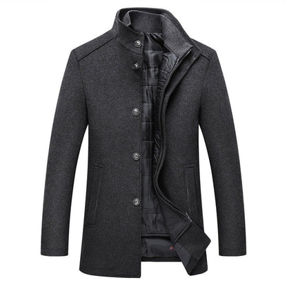 Winter Men Wool Jacket Slim Fit Thick Warm Coat - UrbanNest Co