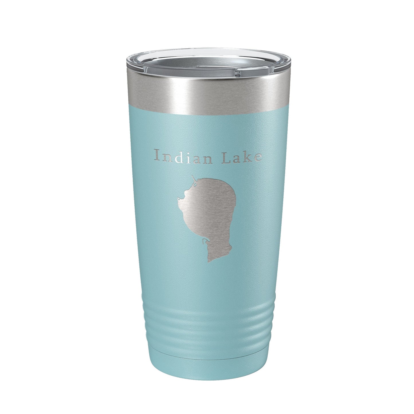Indian Lake Map Tumbler Travel Mug Insulated Laser Engraved Coffee Cup Silver Creek Township Michigan 20 oz - UrbanNest Co