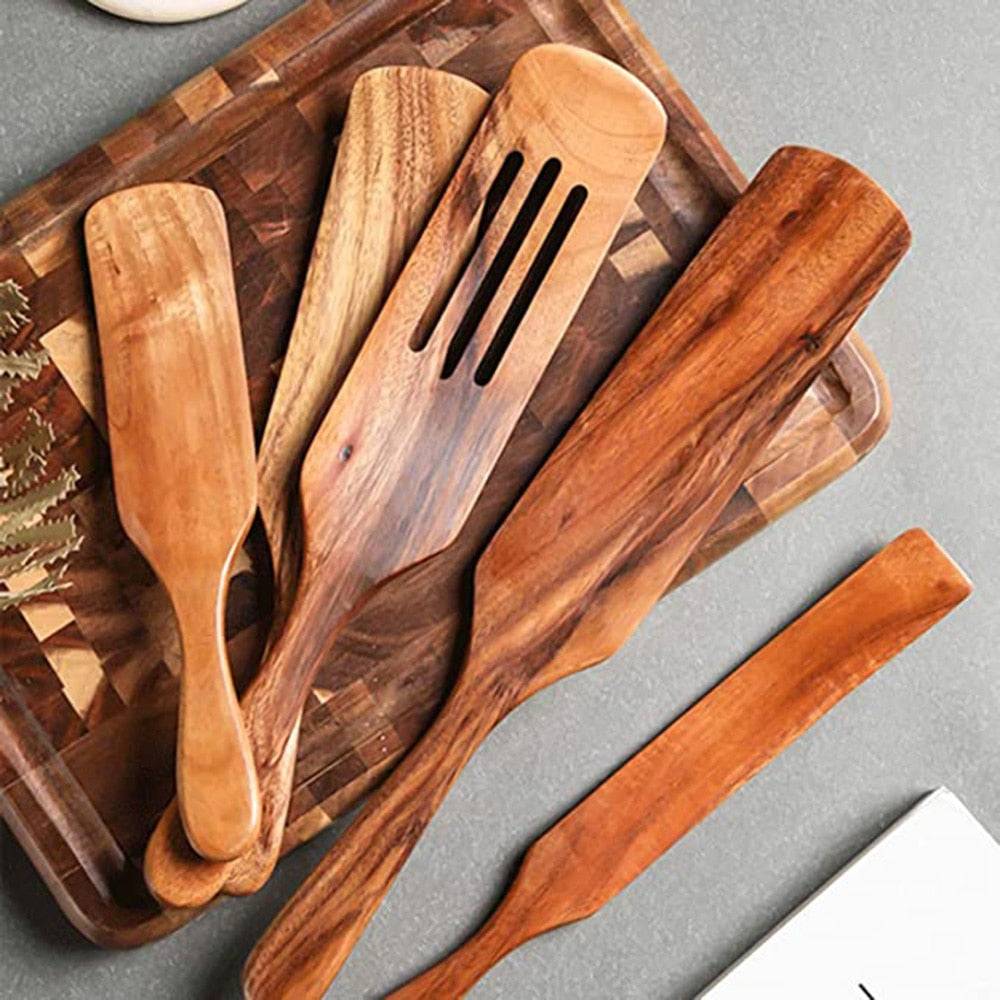 Teak Wooden Cooking Set - UrbanNest Co