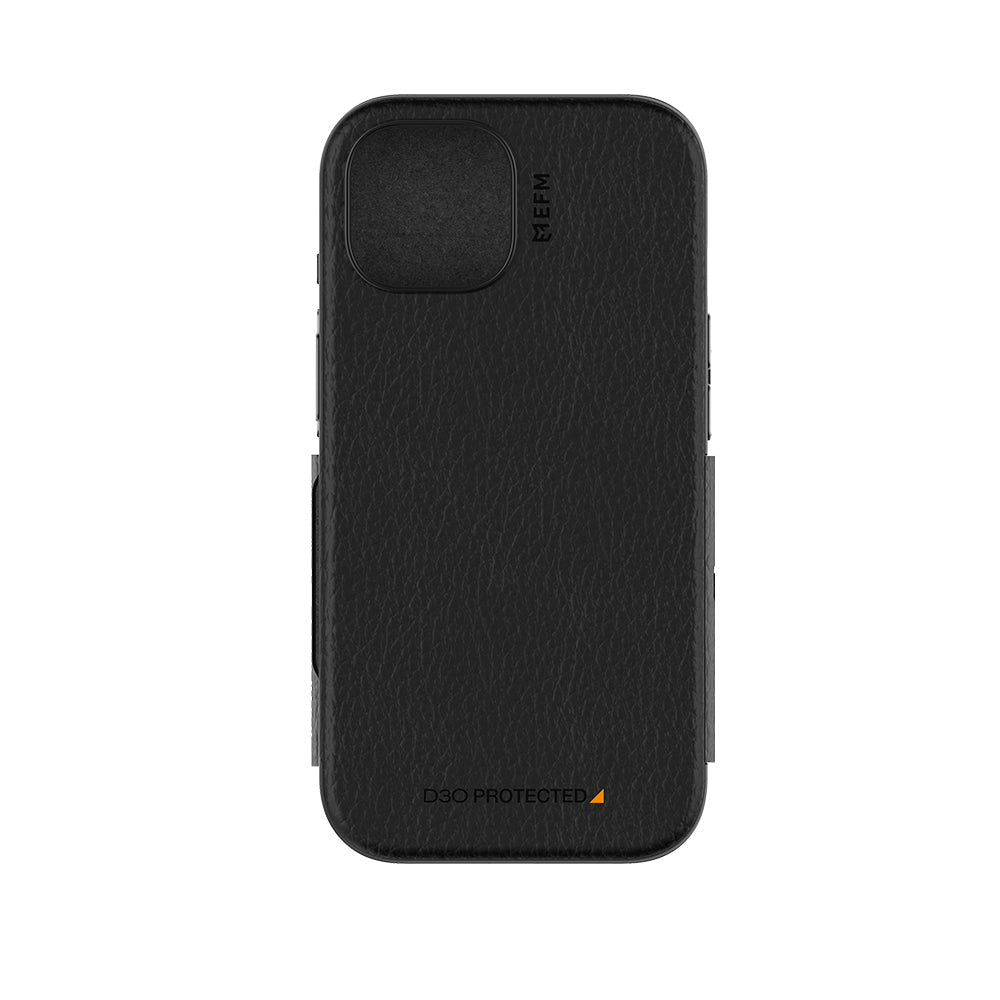 NNEDSZ EFM Monaco E - leather Wallet Case Armour With D3O Plus Suits Iphone 15 (6.1") - Black/Space Grey - UrbanNest Co