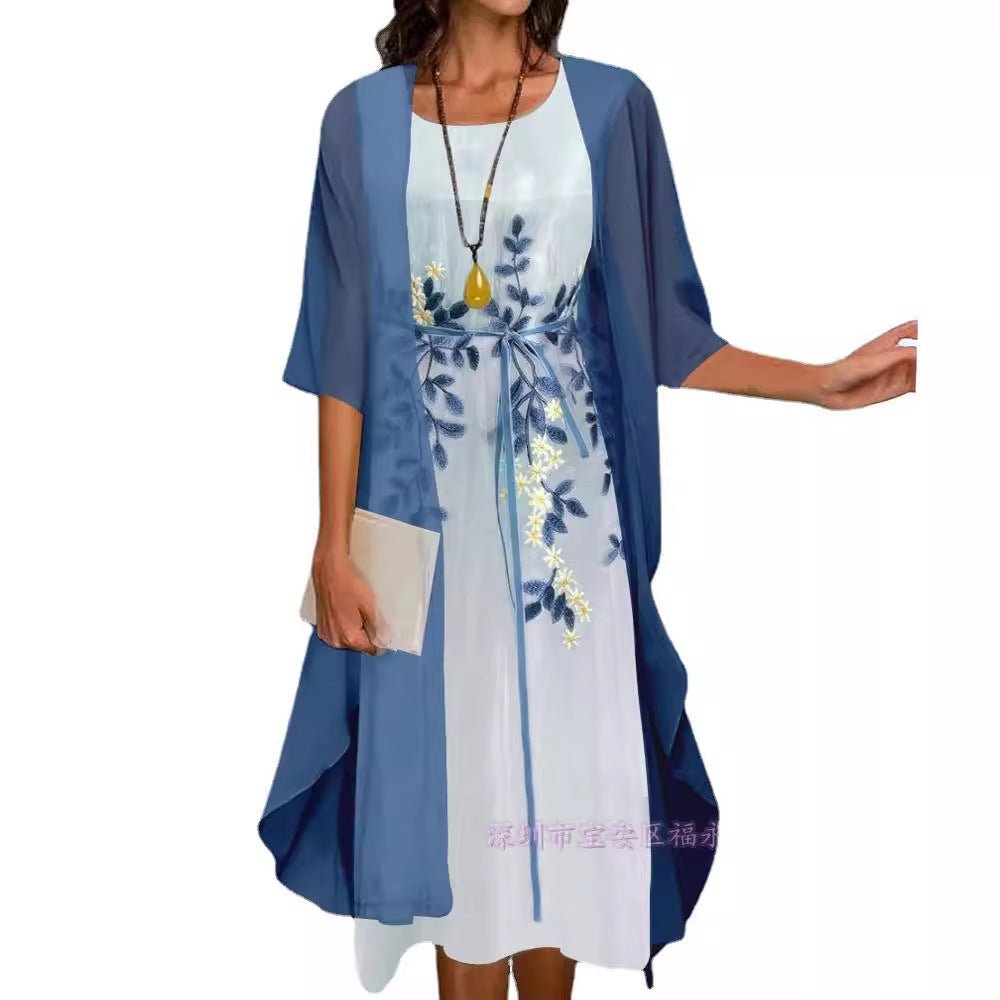 Elegant Lace Chiffon Dress Set - UrbanNest Co