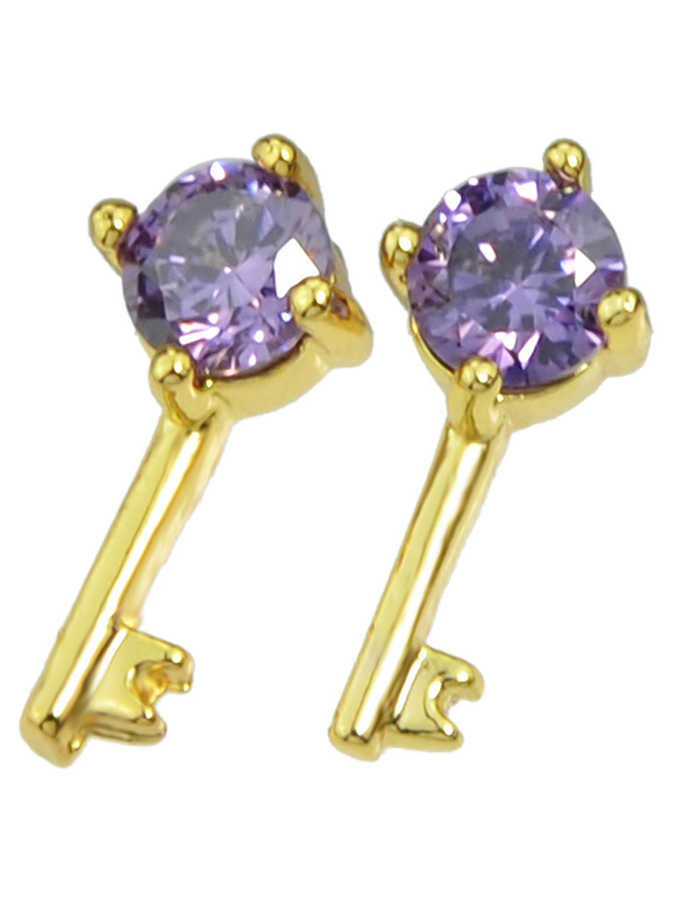 Perfect Wedding Engagement Jewellery Created Cubic Zirconia Key Stud Earrings - UrbanNest Co