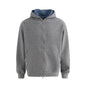 Plaid Lined Hooded Sweatshirt Jacket with Pearl Letters - UrbanNest Co