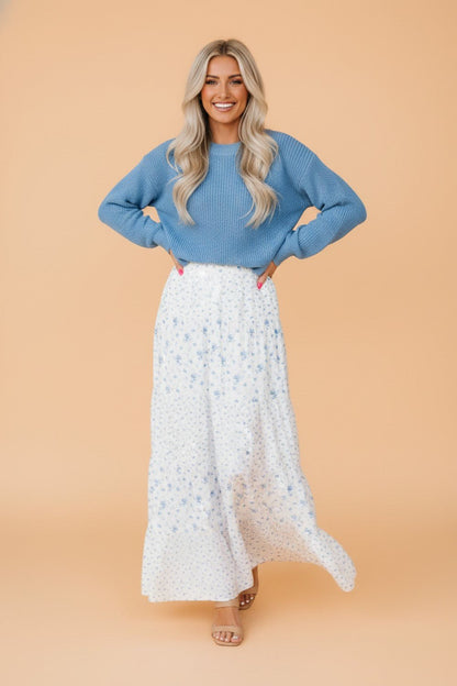 Floral Patchwork High Waist Tiered Maxi Skirt - UrbanNest Co