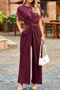 Fashionable Sleeve Knot Waist Shift Jumpsuit - UrbanNest Co