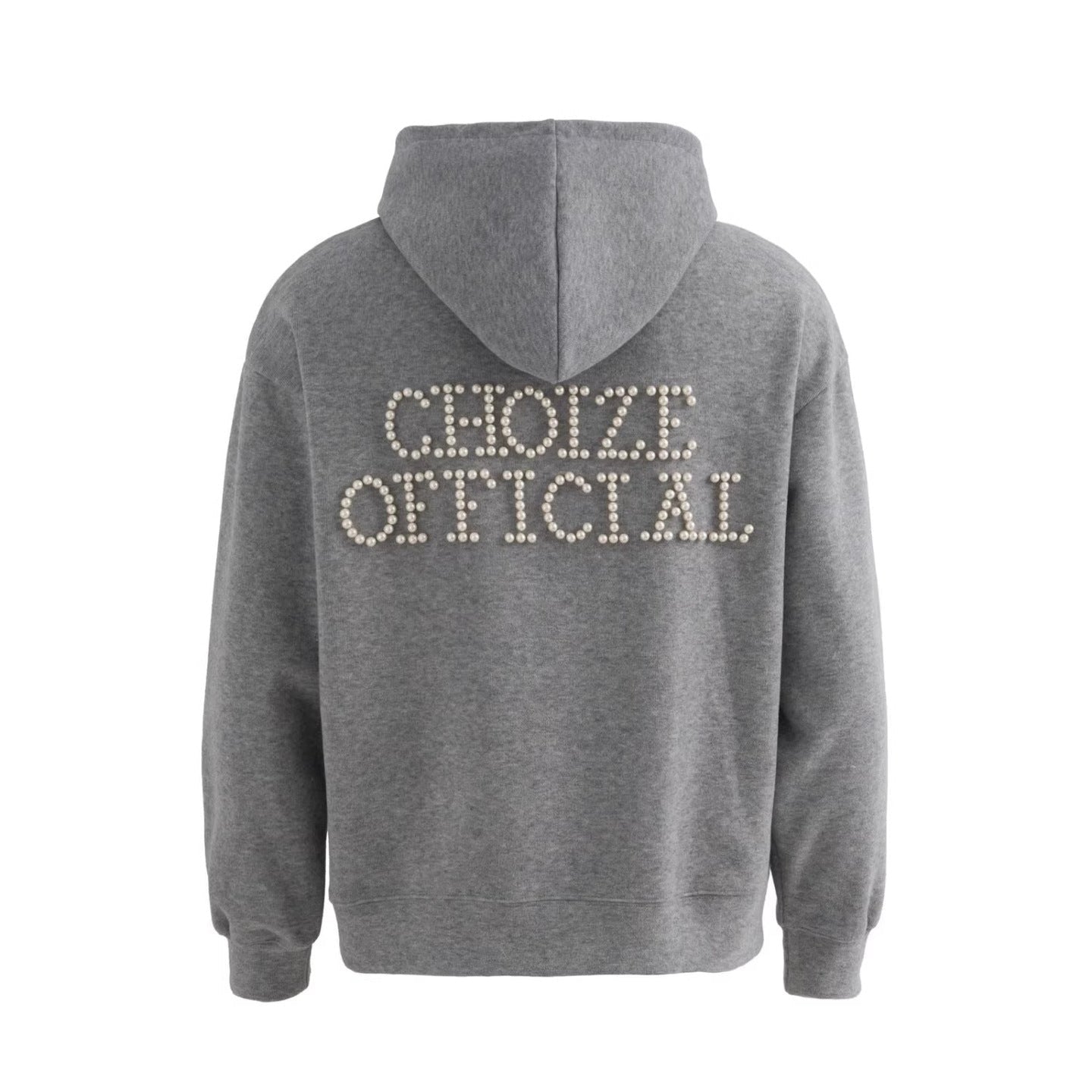 Plaid Lined Hooded Sweatshirt Jacket with Pearl Letters - UrbanNest Co