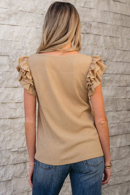 Nia Ruffled Tiered Sleeve Textured Top - UrbanNest Co