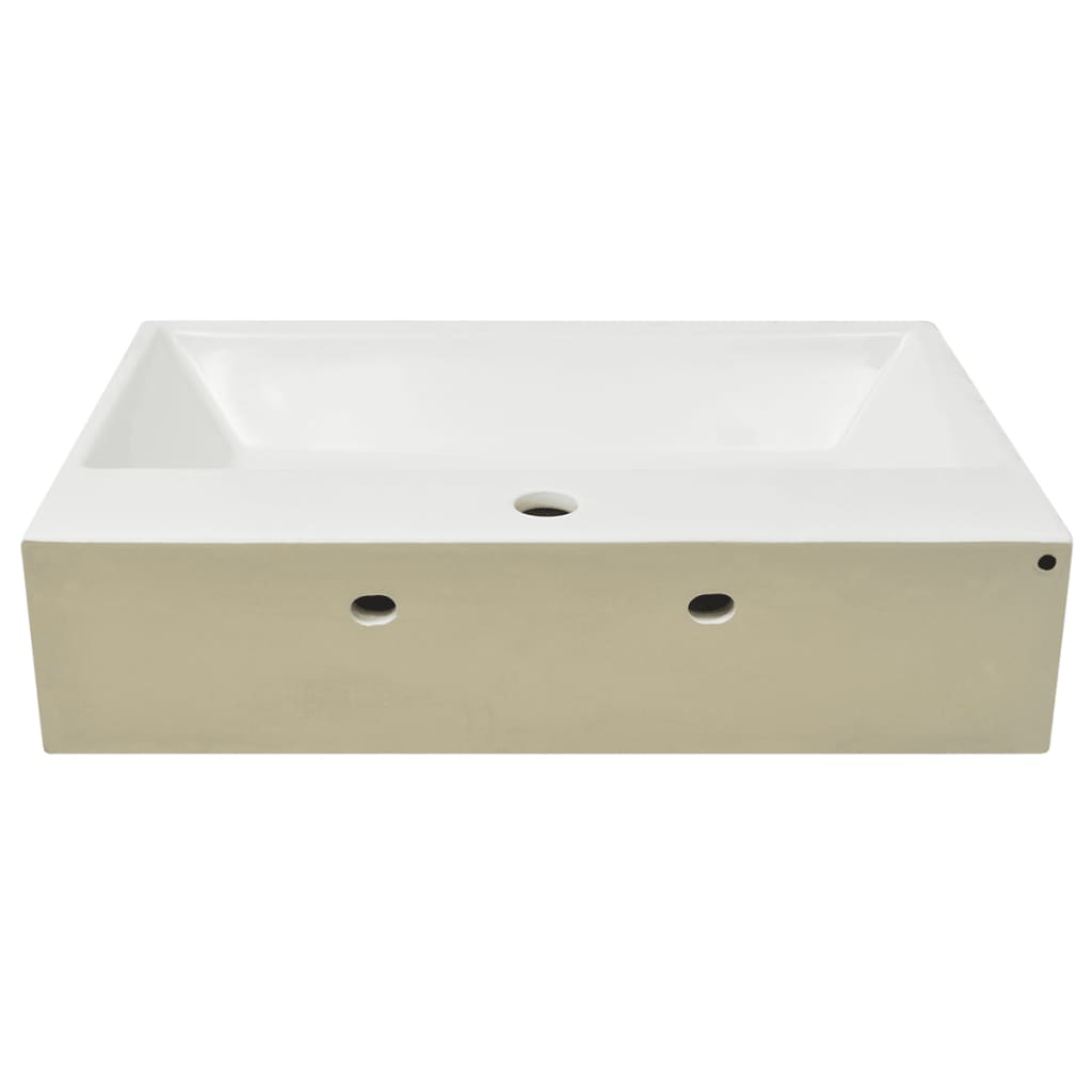 NNEVL Basin with Faucet Hole Ceramic White 60.5x42.5x14.5 cm - UrbanNest Co