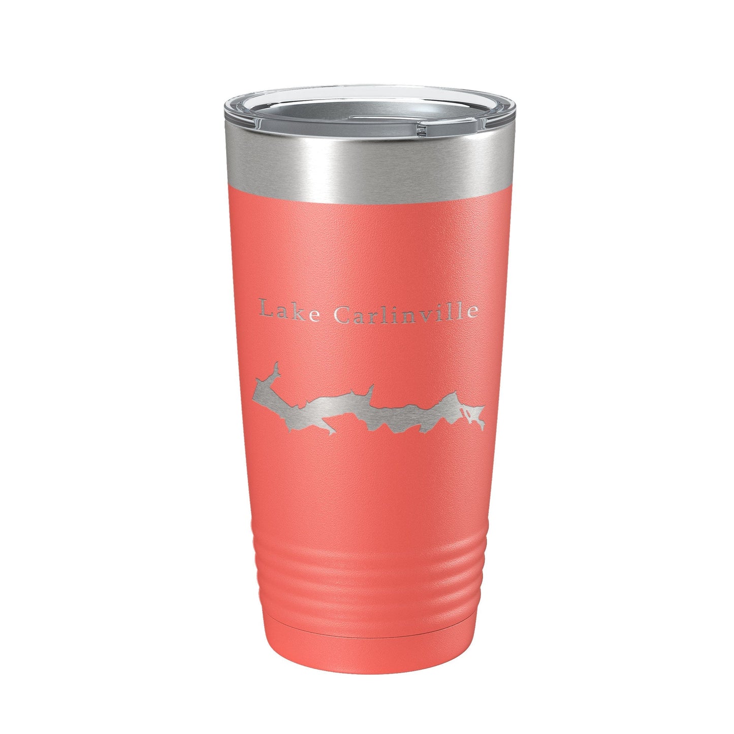 Lake Carlinville Map Tumbler Travel Mug Insulated Laser Engraved Coffee Cup Illinois 20 oz - UrbanNest Co