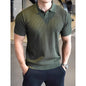 Knitted sweater, short - sleeved, men's slimming business POLO shirt, V - neck trendy T-shirt - UrbanNest Co