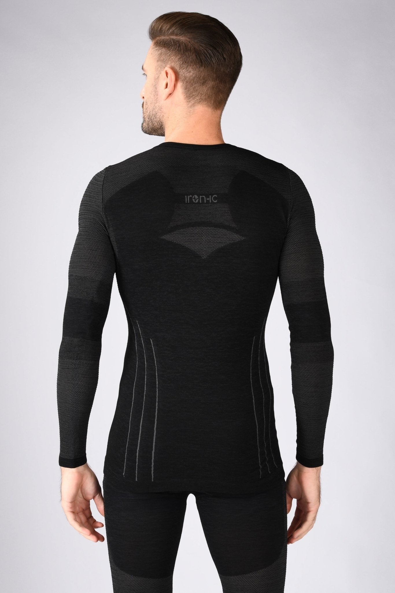 4081446 IRON IC Man's Wool Long - sleeve Active Sports Wear Black - UrbanNest Co